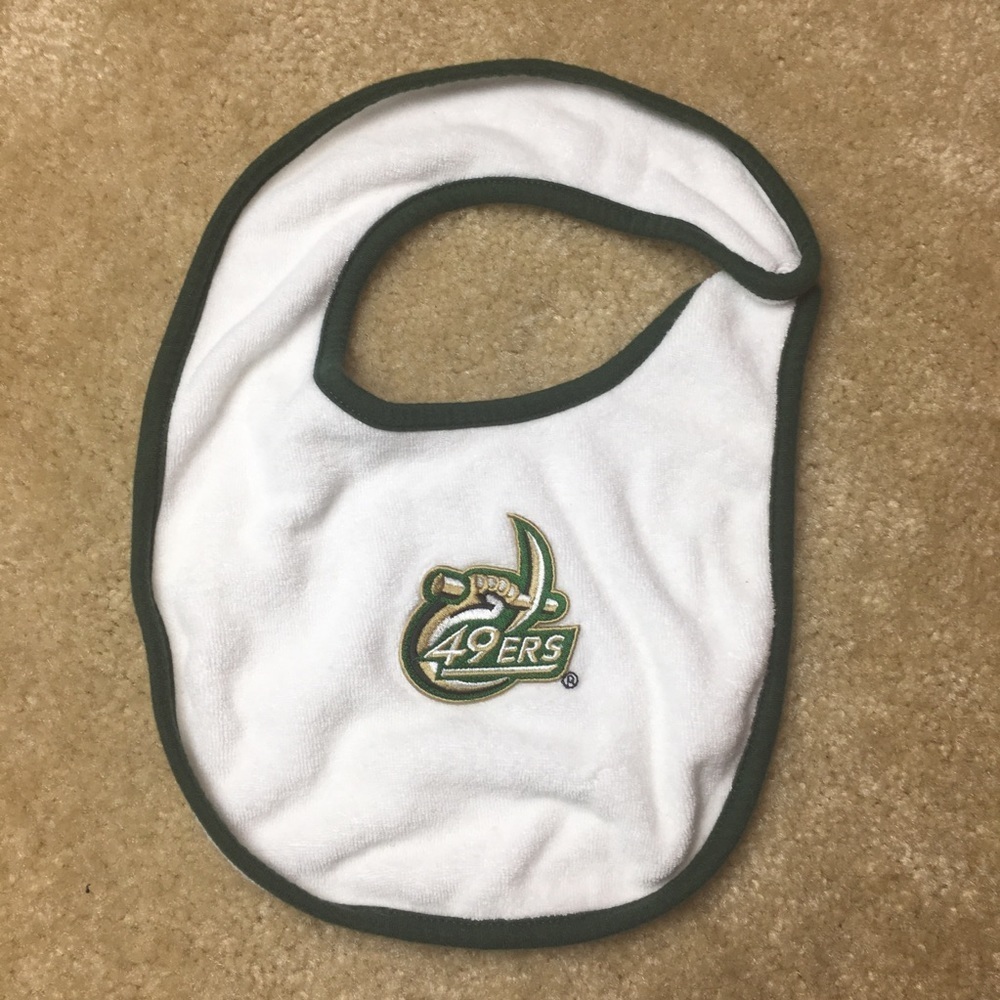 UNCC 49ers Green & White Baby Bib